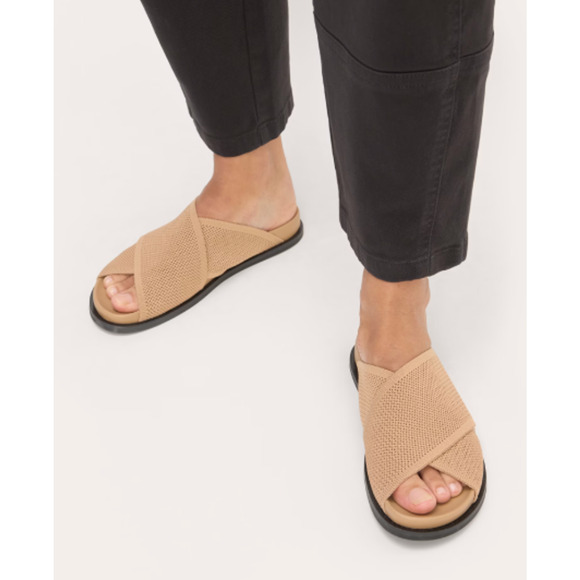 Everlane The ReKnit Form Crossover Sandal Caramel Tan Size 10 NWOB - Picture 1 of 9